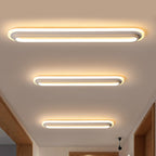 Oval Flush Ceiling Light Contemporary Metal LED Black/White Ceiling Light with Acrylic Diffuser in White/Warm Light, 19"/23"/31" Wide