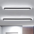 Oval Flush Ceiling Light Contemporary Metal LED Black/White Ceiling Light with Acrylic Diffuser in White/Warm Light, 19"/23"/31" Wide