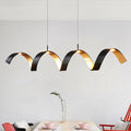 Black and Gold Twisted Ceiling Lamp Simplicity Single Light Acrylic Chandelier Pendant over Table