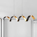 Black and Gold Twisted Ceiling Lamp Simplicity Single Light Acrylic Chandelier Pendant over Table