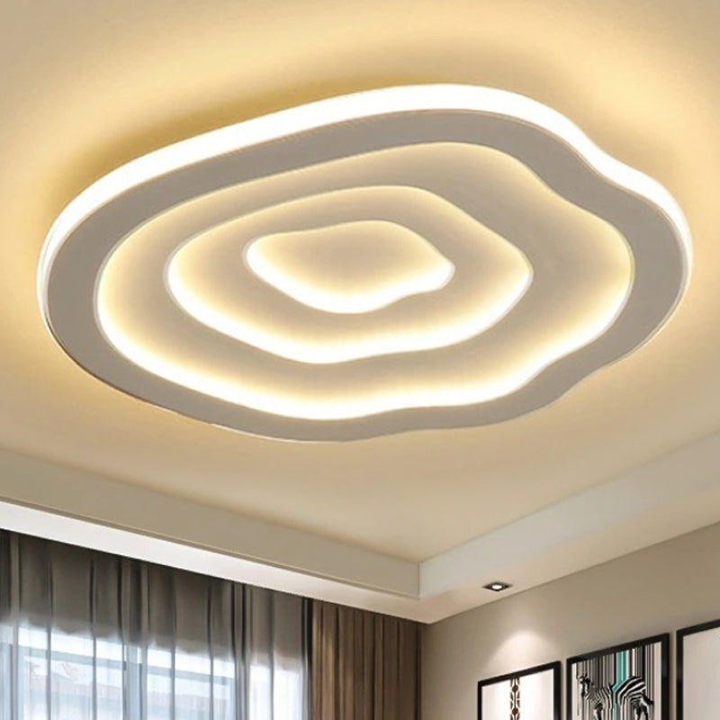 Ripple Acrylic Ceiling Lamp Simplicity 16"/19.5"/23.5" Wide LED White Flushmount in Warm/White Light