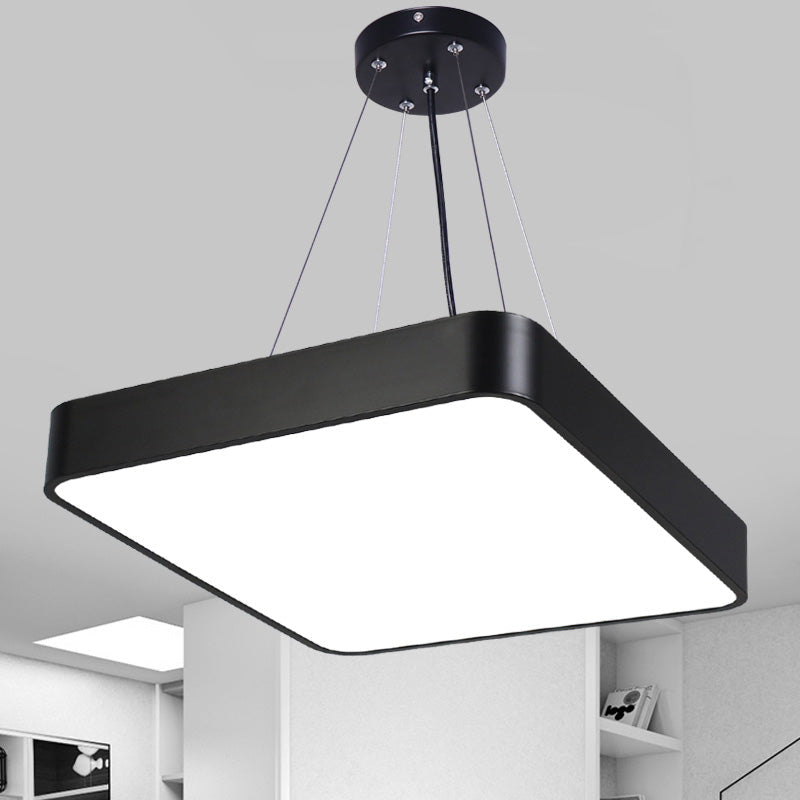 Square Office Hanging Light Metal Nordic LED Commercial Pendant Lighting with Diffuser