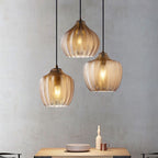 Wavy Glass Shaded Hanging Lamp Nordic Style Single Pendant Ceiling Light for Dining Room