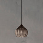 Wavy Glass Shaded Hanging Lamp Nordic Style Single Pendant Ceiling Light for Dining Room