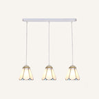 Tapered Stained Glass Cluster Pendant Light Tiffany 3 Lights Suspension Lighting Fixture