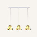 Tapered Stained Glass Cluster Pendant Light Tiffany 3 Lights Suspension Lighting Fixture