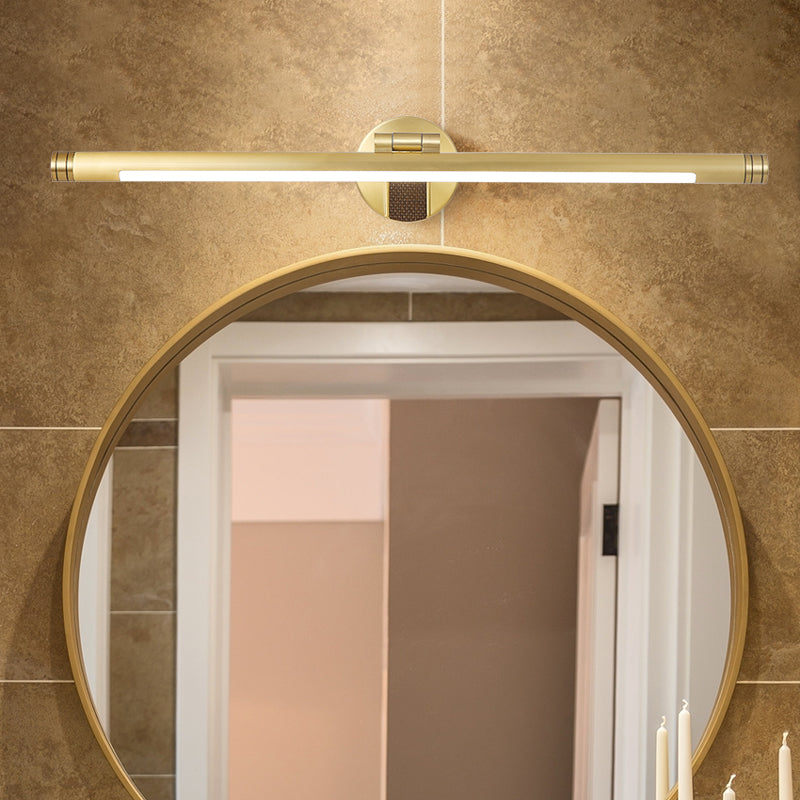 Swingable Metal Tubular Vanity Light Vintage LED Wall Sconce Light Fixture for Bath