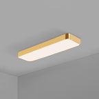 Gold Finish Rectangle Ceiling Lamp Simple Style Metal LED Flush Mount Light for Office