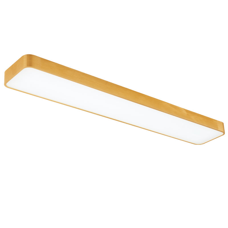 Gold Finish Rectangle Ceiling Lamp Simple Style Metal LED Flush Mount Light for Office