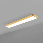 Gold Finish Rectangle Ceiling Lamp Simple Style Metal LED Flush Mount Light for Office