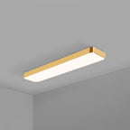 Gold Finish Rectangle Ceiling Lamp Simple Style Metal LED Flush Mount Light for Office