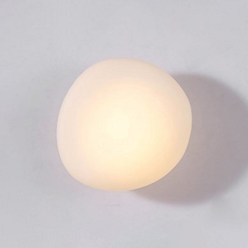 Frosted Glass Cobblestone Wall Sconce Art Deco 1-Light Wall Mount Light for Living Room