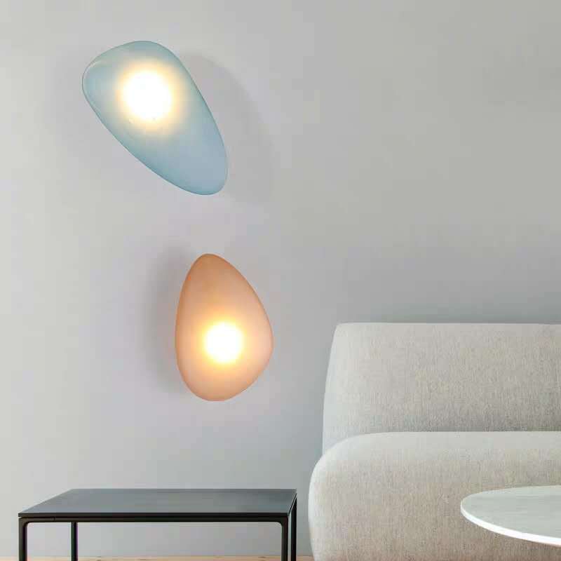 Frosted Glass Cobblestone Wall Sconce Art Deco 1-Light Wall Mount Light for Living Room