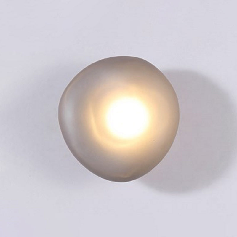 Frosted Glass Cobblestone Wall Sconce Art Deco 1-Light Wall Mount Light for Living Room