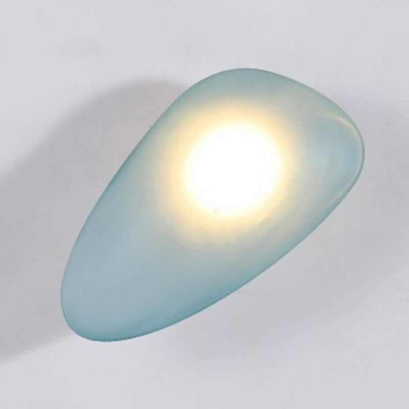 Frosted Glass Cobblestone Wall Sconce Art Deco 1-Light Wall Mount Light for Living Room
