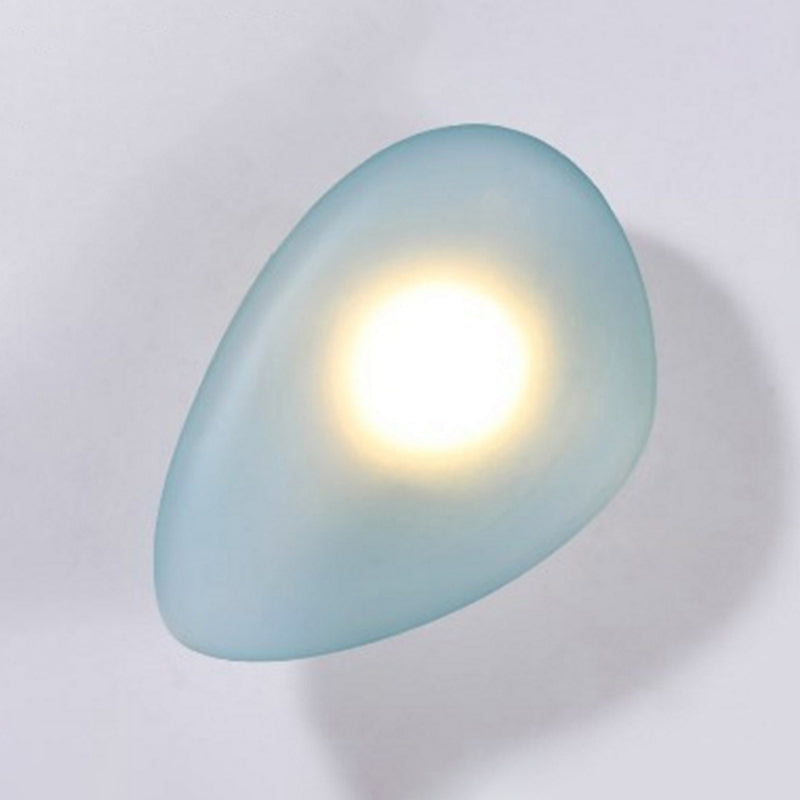 Frosted Glass Cobblestone Wall Sconce Art Deco 1-Light Wall Mount Light for Living Room