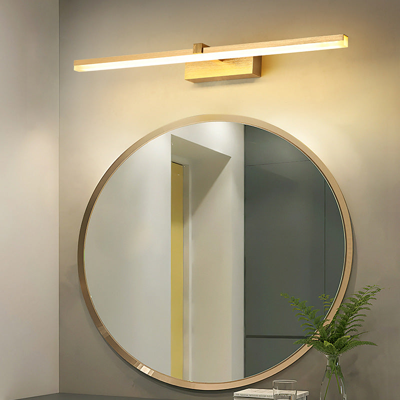 Gold Stick Shaped Bath Lighting Simplicity Metal LED Vanity Light Fixture for Bathroom