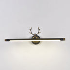 Rustic Antler Wall Lamp Metal Rotatable LED Tube Vanity Light Fixture for Bathroom