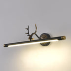 Rustic Antler Wall Lamp Metal Rotatable LED Tube Vanity Light Fixture for Bathroom