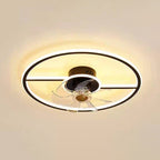 Remote Control Rectangular Ceiling Fan Lamp Contemporary Acrylic Living Room LED Semi Flush Light with 7-Blade