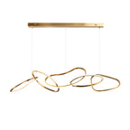 Metal 5-Ring Island Lighting Minimalist Golden LED Hanging Light for Dining Room