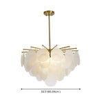 Tiered Discs Suspension Lighting Modern Dining Room Ceiling Chandelier in Brass-White