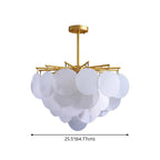 Tiered Discs Suspension Lighting Modern Dining Room Ceiling Chandelier in Brass-White