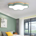 Acrylic Cloud Flush Ceiling Light Fixture Nordic LED Flush Mount Lighting with Metal Shade and Wood Canopy