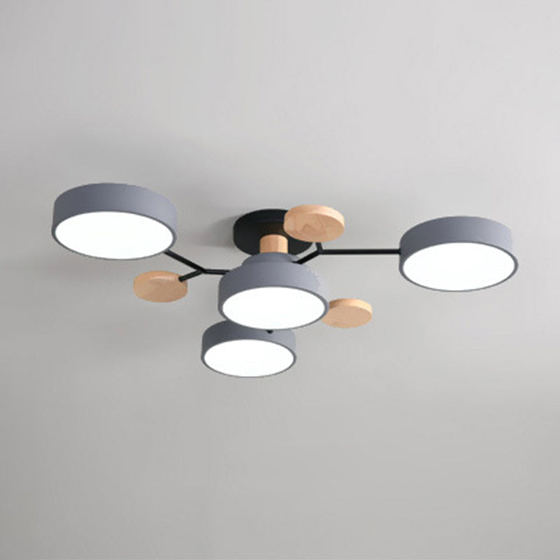 Sputnik Semi Flush Mount Light Macaron LED Acrylic Semi-Flush Mount Ceiling Fixture