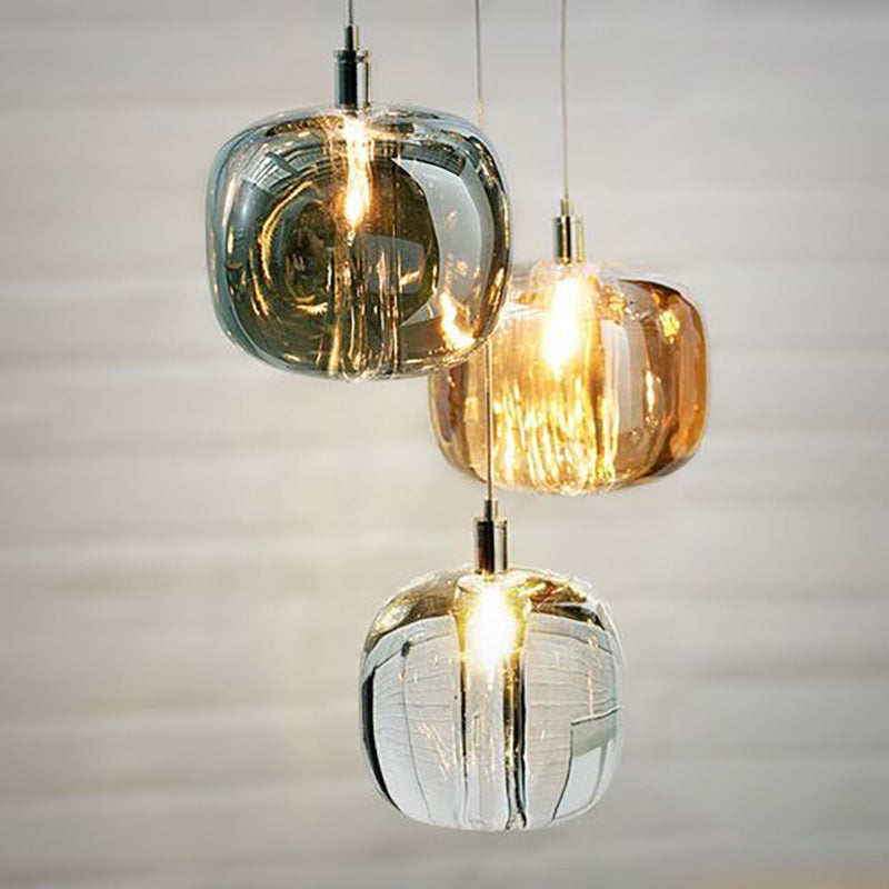 Postmodern Blown Glass Shade Ceiling Hanging Pendant Commercial Store LED Pendant Light