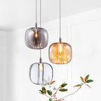Postmodern Blown Glass Shade Ceiling Hanging Pendant Commercial Store LED Pendant Light