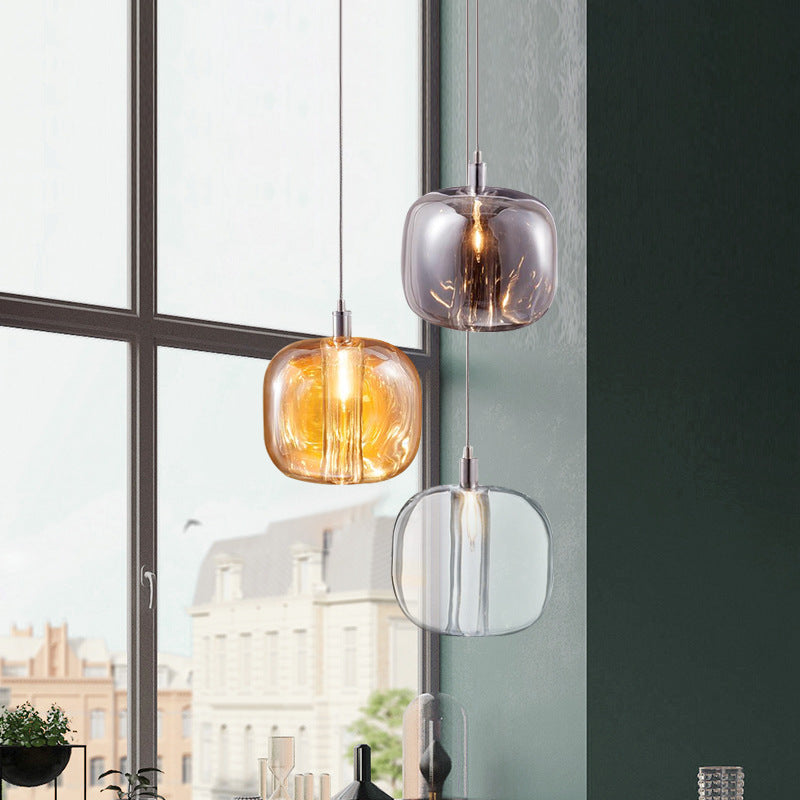 Postmodern Blown Glass Shade Ceiling Hanging Pendant Commercial Store LED Pendant Light