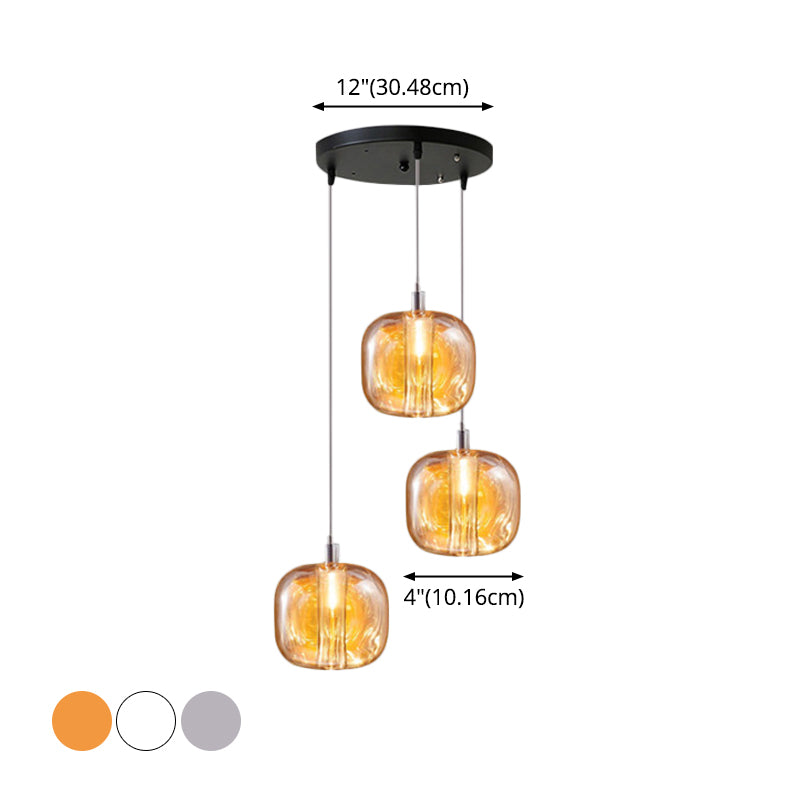 Postmodern Blown Glass Shade Ceiling Hanging Pendant Commercial Store LED Pendant Light