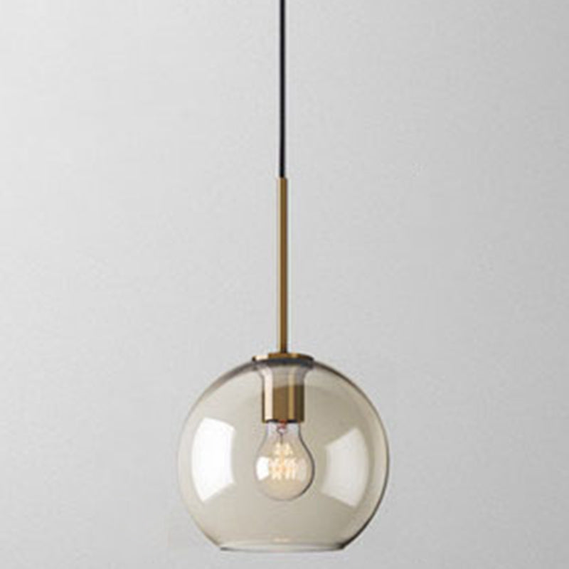 Cognac Glass Pendant Light Modern Minimalist 1-Light Pendant Lighting For Dining Room Table