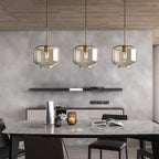 Cognac Glass Pendant Light Modern Minimalist 1-Light Pendant Lighting For Dining Room Table