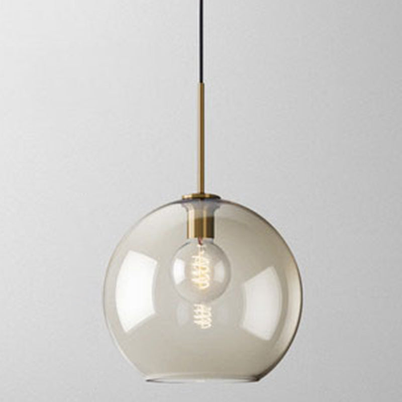 Cognac Glass Pendant Light Modern Minimalist 1-Light Pendant Lighting For Dining Room Table