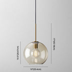 Cognac Glass Pendant Light Modern Minimalist 1-Light Pendant Lighting For Dining Room Table