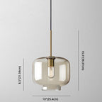 Cognac Glass Pendant Light Modern Minimalist 1-Light Pendant Lighting For Dining Room Table