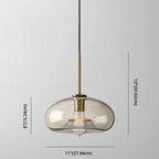 Cognac Glass Pendant Light Modern Minimalist 1-Light Pendant Lighting For Dining Room Table