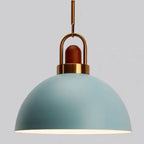 1-Light Bowl Pendant Lamp Nordic Macarons Style Metal Restaurant Hanging Lamp
