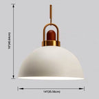1-Light Bowl Pendant Lamp Nordic Macarons Style Metal Restaurant Hanging Lamp