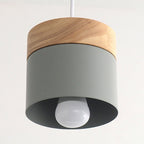 Modern Minimalist Wooden Top Pendant Light Metal Macarons 1-Light Pendant Lighting
