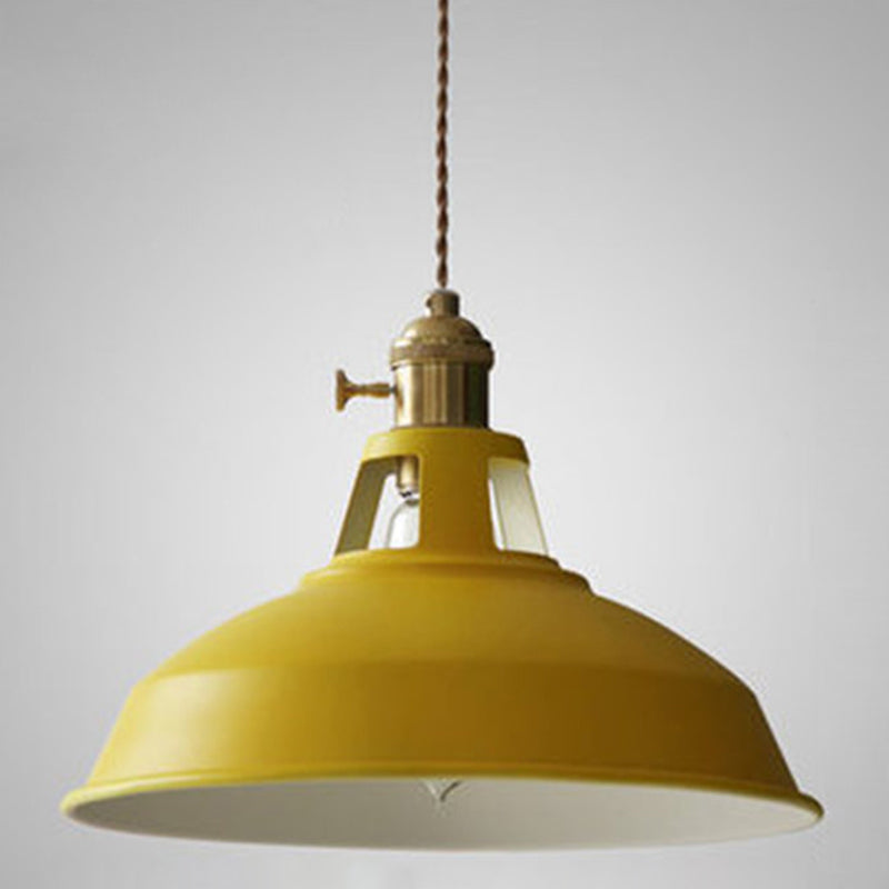 Industrial Macarons Barn Shade Pendant Light Metal 1-Light Pendant Lighting for Restaurant