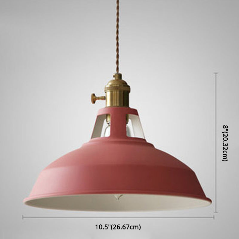 Industrial Macarons Barn Shade Pendant Light Metal 1-Light Pendant Lighting for Restaurant