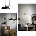 Dome Dining Room Drop Pendant Modern Style Metal 1 Light Hanging Ceiling Light with Wooden Top