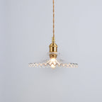 Vintage Industrial Scalloped Edge Pendant Light 1 Light Glass Hanging Light for Living Room