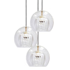 1 Light Globe Pendant Lamp Modern Clear Double Glass Hanging Lamp for Living Room