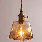 Vintage 1 Light Pendant Lamp Amber Alabaster Glass Pendant Lighting for Living Room