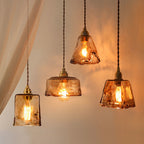 Vintage 1 Light Pendant Lamp Amber Alabaster Glass Pendant Lighting for Living Room