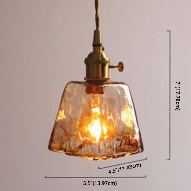 Vintage 1 Light Pendant Lamp Amber Alabaster Glass Pendant Lighting for Living Room